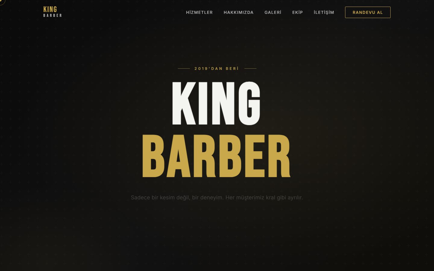 King Barber Konya web sitesi ana sayfası